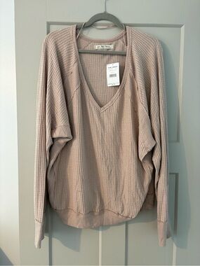 Free People Waffle-Knit V-Neck top